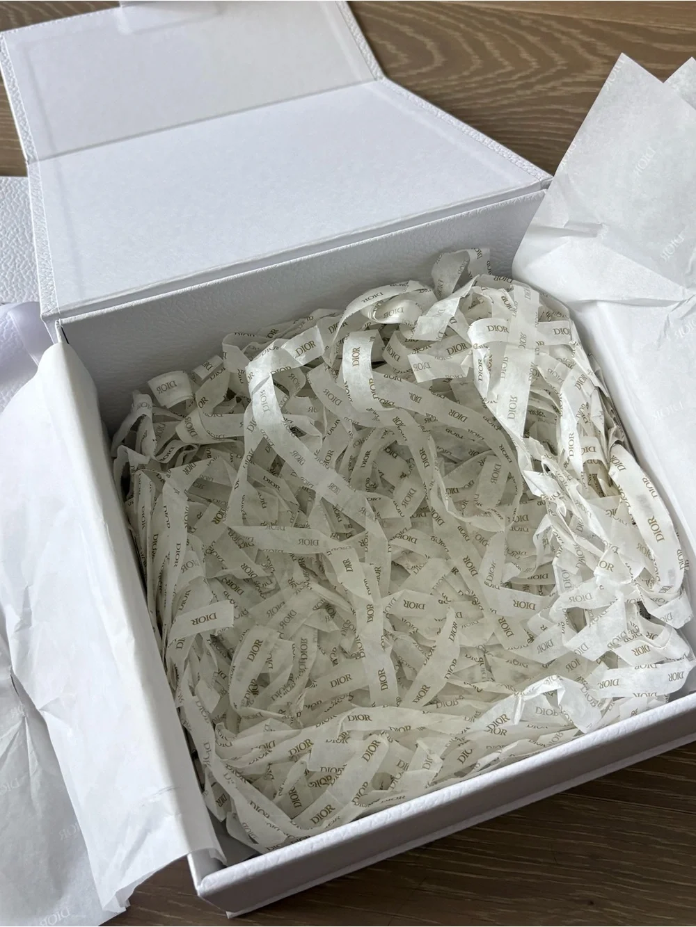 Dior gift box and bag with logo ribbon